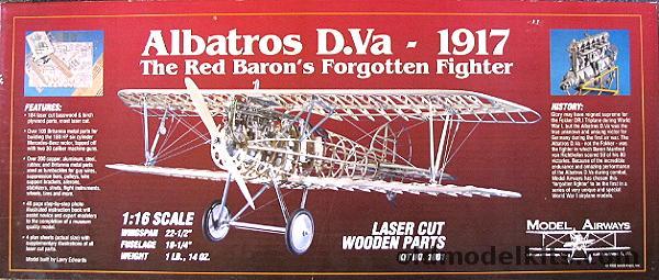 Model Airways 1/16 Albatros D-Va 1917 The Red Baron's Forgotton Fighter  - Skeleton Kit - (DVa), 1001 plastic model kit